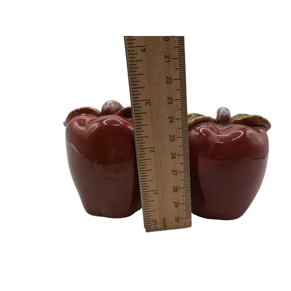 Vintage Red Apple Shaped Ceramic Salt & Pepper Shakers - Picture 6 of 9